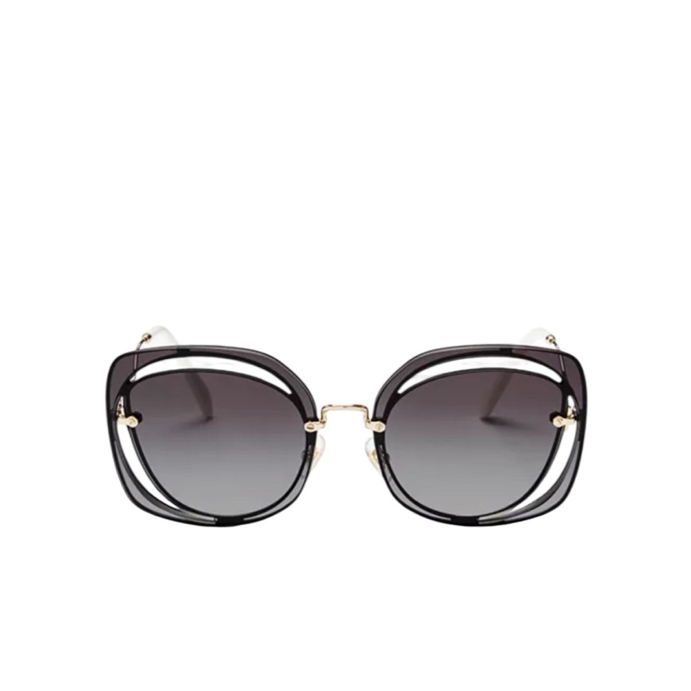 Miu Miu SMU54S Scenique Cut-Out Butterfly Square Black Sunglasses - Picture 1 of 15